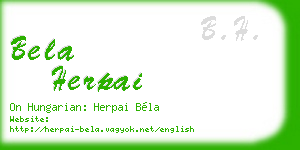 bela herpai business card